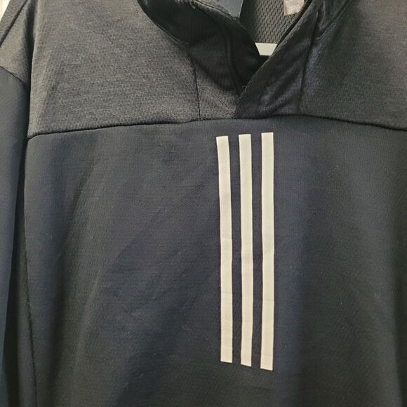 Adidas Sweater Climawarn size large Pullover 3/4  Zip black Fleece Men's - Picture 6 of 7
